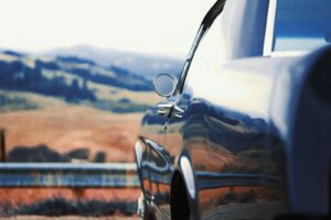 a car parked on the side of a road